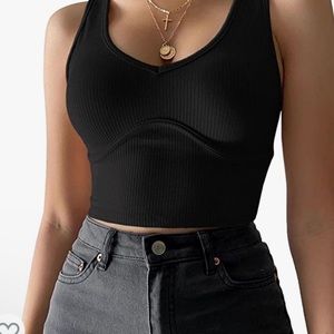 Amazon Black Cropped Tank Top